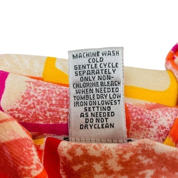 🍀Chico's Women's Multicolor 3/4 Sleeve Abstract Geometric Top Size 1 | Medium - Picture 6 of 6